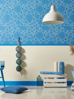 Blauw design behang schelpen – Lars Contzen 34122-5