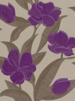 Alternative view of Paars bloemen behang – Rasch vliesbehang 788129