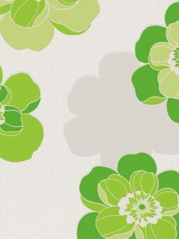 Retro bloemen behang groen wit AS Creation