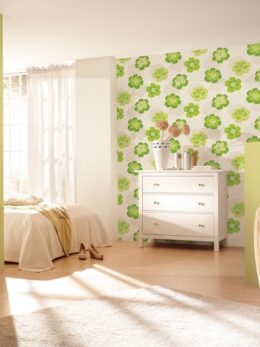 Alternative view of Retro bloemen behang groen wit – AS Creation