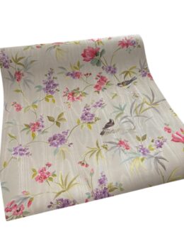 A.S. Creation bloemen en vogels behang beige multicolor romantisch vliesbehang detail