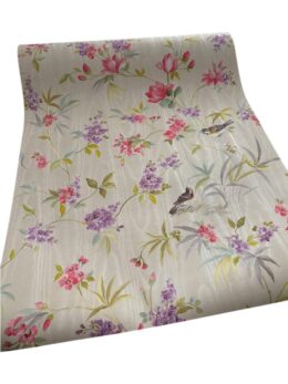 A.S. Creation bloemen en vogels behang beige multicolor romantisch vliesbehang detail