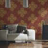 Bordeaux rood barok behang met goud 106 cm breed AS Creation