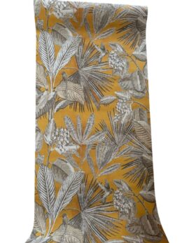 Goud jungle behang met bladeren en vogels vliesbehang A.S. Creation