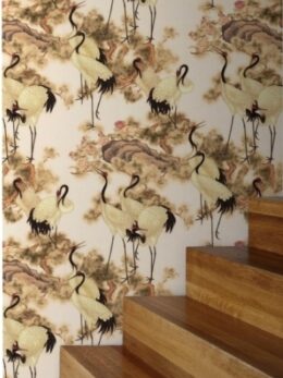 Alternative view of Japans kraanvogel behang beige met bloemen – A.S. Creation 7686-43