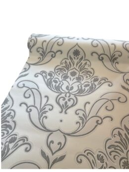 Rasch 1861 Style Taste behang crème grijs golvend patroon vliesbehang detail