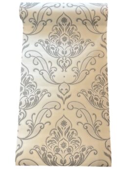 Rasch 1861 Style Taste behang crème grijs golvend patroon vliesbehang detail