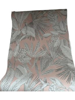 Roze jungle behang met bladeren en vogels BN Wallcoverings
