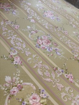 romantisch bloemen behang roze goud strepen 95504-5