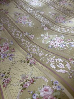 romantisch bloemen behang roze goud strepen 95504-5